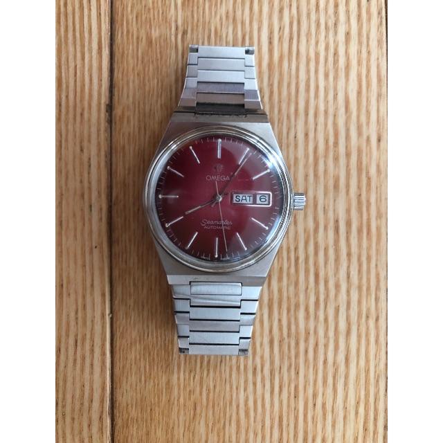 OMEGA(オメガ)のはやか様専用 オメガ シーマスター アンティーク　自動巻き　赤グラデーション レディースのファッション小物(腕時計)の商品写真