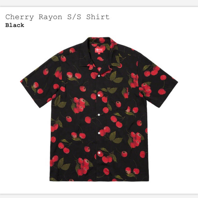 黒M/最安値】Cherry Rayon S/S Shirt - シャツ