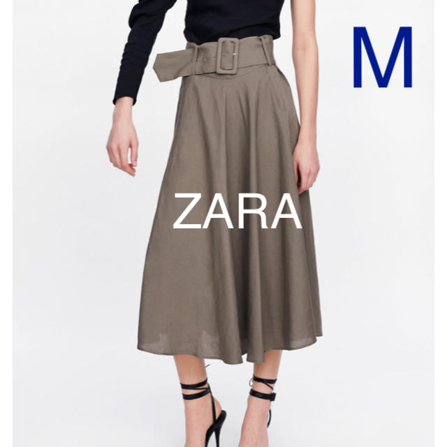 ZARA(ザラ)の【タグ付き新品】ザラ リネンブレンド フレア スカート レディースのスカート(ロングスカート)の商品写真