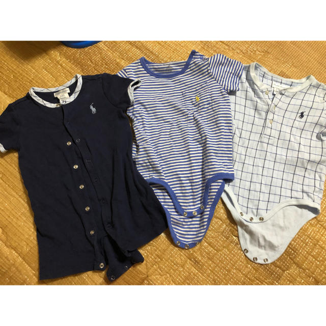 Ralph Lauren(ラルフローレン)の【12Ｍ（80）サイズ】おまとめ 半袖ロンパース 3点セット キッズ/ベビー/マタニティのベビー服(~85cm)(ロンパース)の商品写真