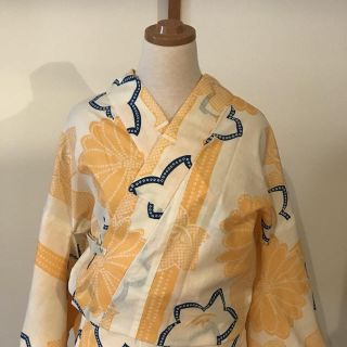 新品 浴衣 ゆかた 白 ホワイト 黄色 イエロー(浴衣)