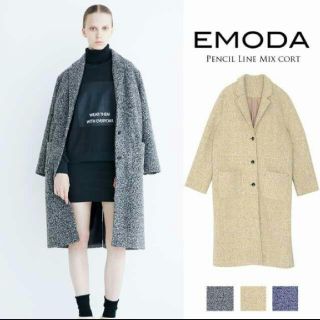 エモダ(EMODA)の新品未使用！EMODA ペンシルラインMIXコート(ロングコート)