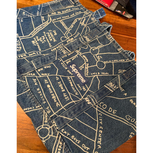 Gonz Map Denim Tote Blue