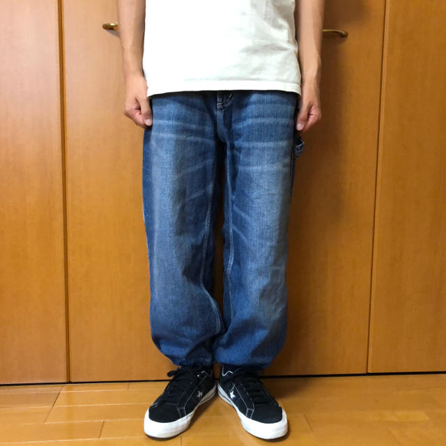 サイズ感が神!】デニム ワイドパンツ バギーパンツ ペインターパンツ