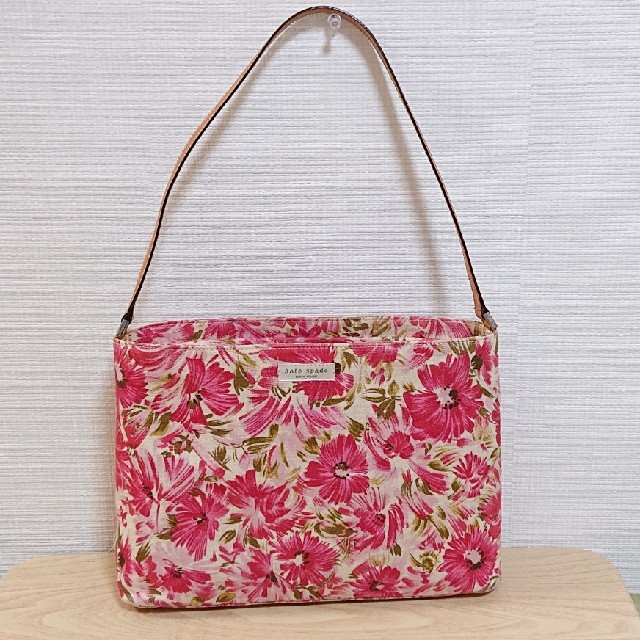 kate spade new york(ケイトスペードニューヨーク)の美品！ケイト・スペード 花柄キャンパストートバック レディースのバッグ(トートバッグ)の商品写真