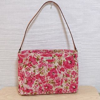 ケイトスペードニューヨーク(kate spade new york)の美品！ケイト・スペード 花柄キャンパストートバック(トートバッグ)