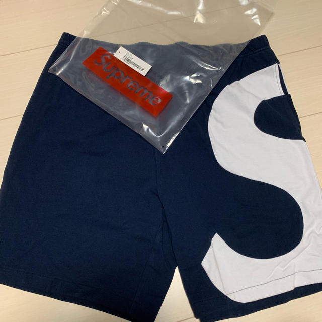 supreme S logo short navy XL ネイビー