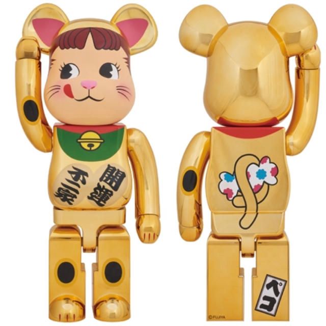 MEDICOM TOY(メディコムトイ)のBE@RBRICK 招き猫 ペコちゃん 金メッキ 1000％ ベアブリック エンタメ/ホビーのフィギュア(その他)の商品写真