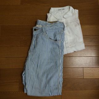 ダブルクローゼット(w closet)のストライプパンツ、デニムスカートセット(カジュアルパンツ)