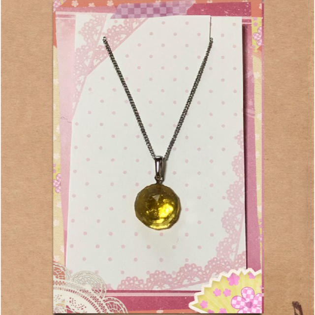 【ハンドメイド】イエローダイヤモンドのネックレス ハンドメイドのアクセサリー(ネックレス)の商品写真