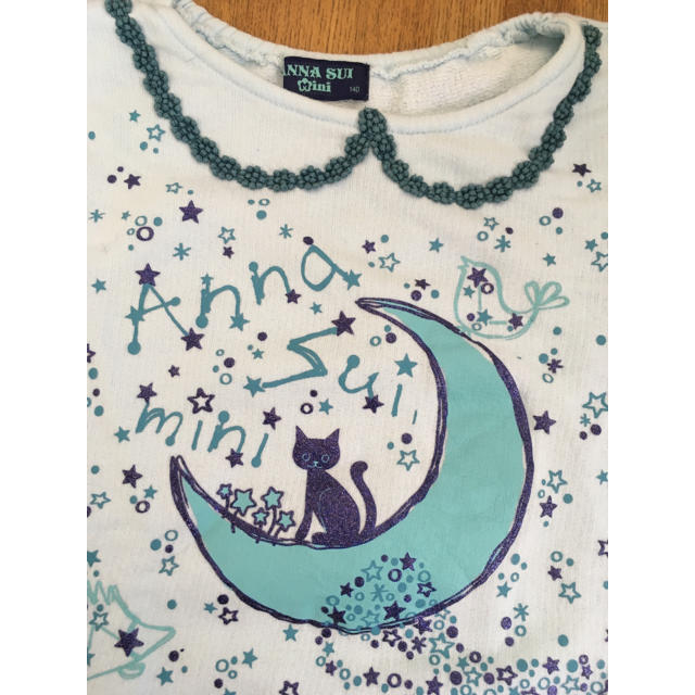 ANNA SUI mini(アナスイミニ)のANNA SUI mini アナスイミニ 140 猫柄 ロングTシャツトレーナー キッズ/ベビー/マタニティのキッズ服女の子用(90cm~)(Tシャツ/カットソー)の商品写真