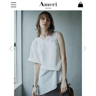 アメリヴィンテージ(Ameri VINTAGE)のUNEVENNESS LAYERED TOP(カットソー(半袖/袖なし))