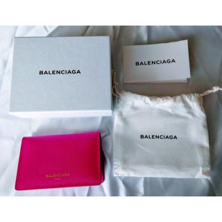 バレンシアガ(Balenciaga)のバレンシアガ 名刺入れ カードケース レディース メンズ スナップ式 ピンク(名刺入れ/定期入れ)