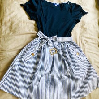 バーバリーブルーレーベル(BURBERRY BLUE LABEL)の【yui様専用】バーバリーブルーレーベル ハイウェスト切り替えワンピース(ひざ丈ワンピース)