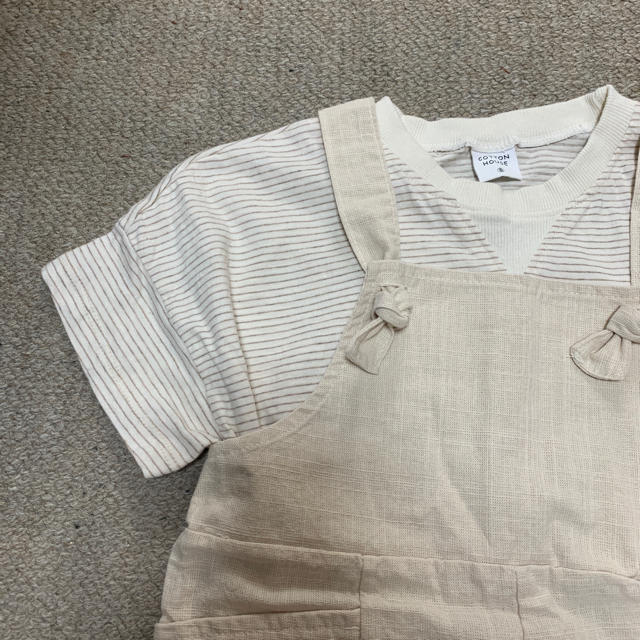 PETIT BATEAU(プチバトー)の全身新品 韓国kidsブランド オーバーオール キッズ/ベビー/マタニティのキッズ服女の子用(90cm~)(ワンピース)の商品写真