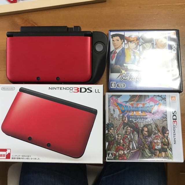 ニンテンドー3DS - 任天堂3DSLLレッド ドラクエ11 逆転裁判5の通販 by ...