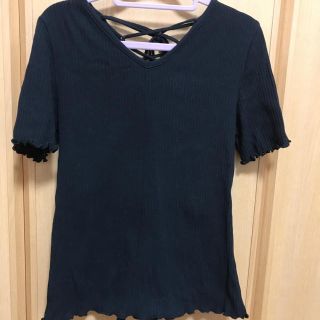 半袖カットソー ブラック美品✨(カットソー(半袖/袖なし))