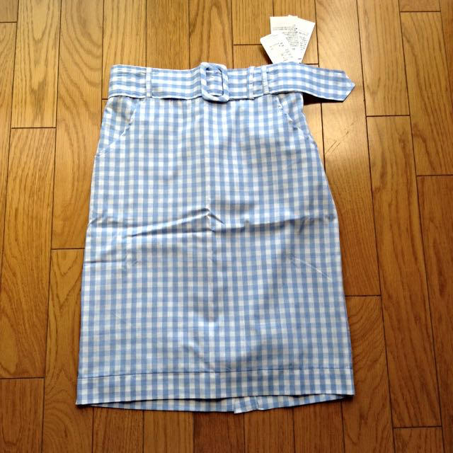ギンガムチェックタイトスカート レディースのスカート(ひざ丈スカート)の商品写真