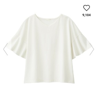 ジーユー(GU)の【新品】GU フリルスリーブTシャツ Sサイズ(Tシャツ(半袖/袖なし))