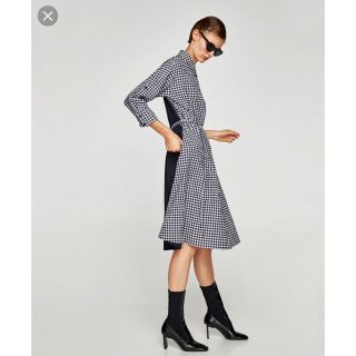 ザラ(ZARA)のラルド様専用✳︎定価:約￥8000✳︎ザラ チェック切り替えワンピース(ロングワンピース/マキシワンピース)