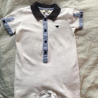 アルマーニ ジュニア(ARMANI JUNIOR)の【値下げ】アルマーニベビー ロンパース衿つき boy 68 9m ロンパース(ロンパース)