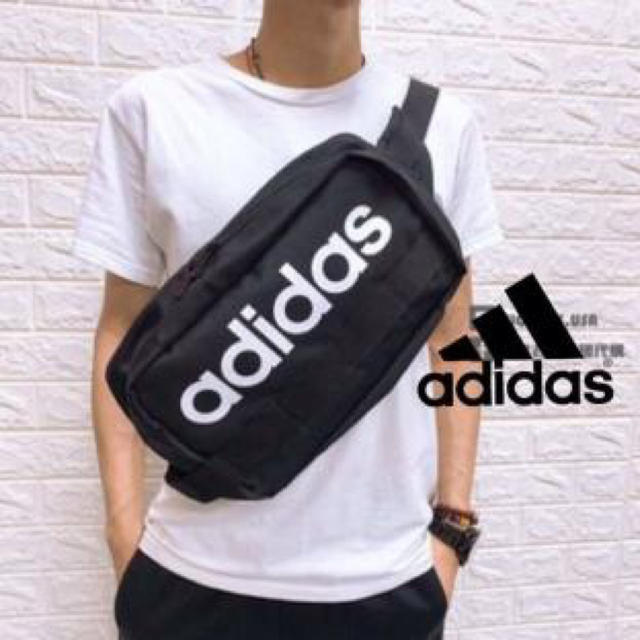 adidas(アディダス)の新品‼️ アディダス ボディバッグ リニアロゴ サイドバッグ ブラック メンズのバッグ(ボディーバッグ)の商品写真