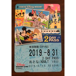 ディズニー(Disney)のディズニーリゾートライン 2day pass(キャラクターグッズ)