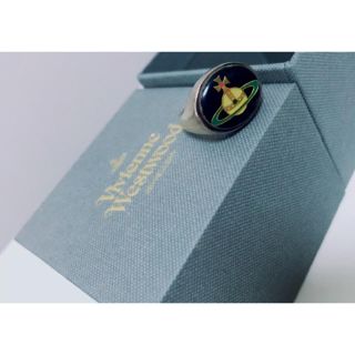 ヴィヴィアンウエストウッド(Vivienne Westwood)の希少！エナメルボタンリング 一番人気のブラックSサイズ(リング(指輪))