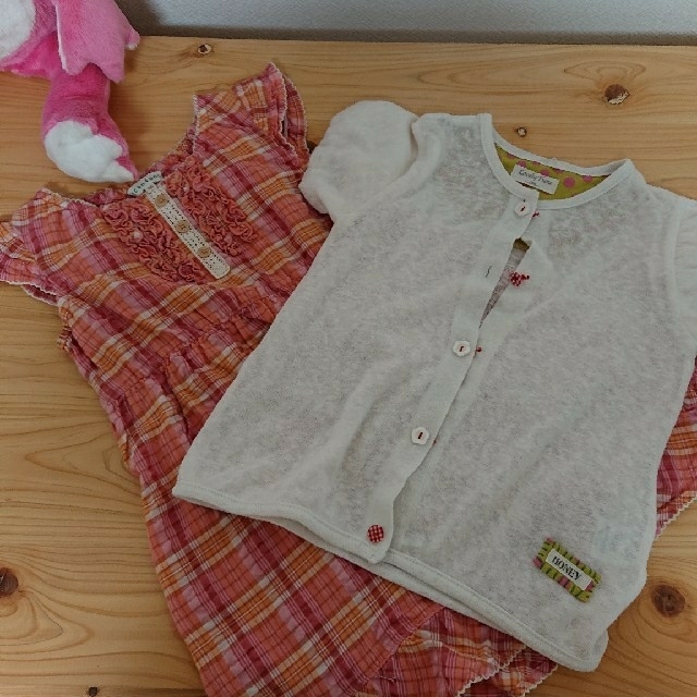 3can4on(サンカンシオン)の120cm☆ワンピース&半袖カーディガン キッズ/ベビー/マタニティのキッズ服女の子用(90cm~)(ワンピース)の商品写真