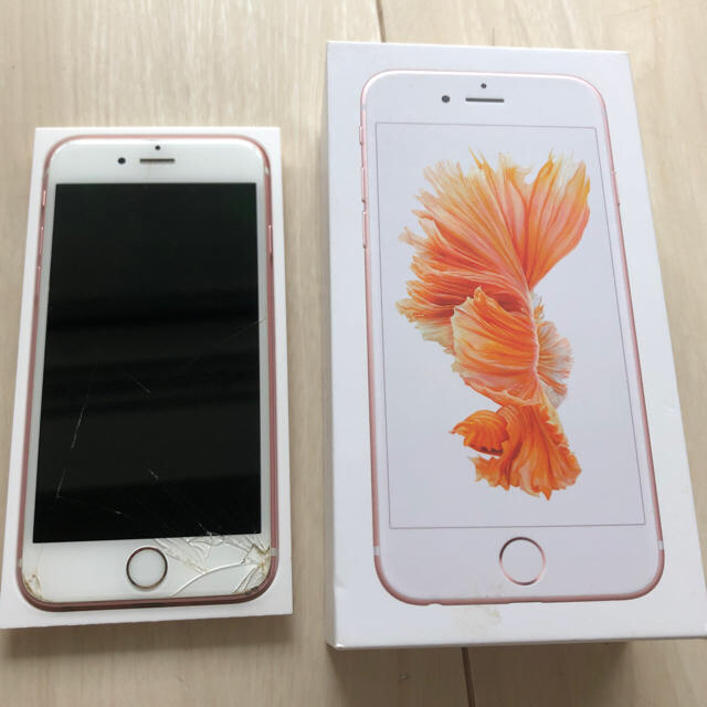 iPhone6s 64G ローズゴールド 画面割れ Softbank