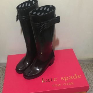 ケイトスペードニューヨーク(kate spade new york)のケイトスペード♠️ レインブーツ 箱付き(レインブーツ/長靴)