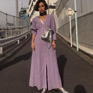 アメリヴィンテージ(Ameri VINTAGE)のAMERI MEDI CRUMPLE COTTON LACE DRESS(ロングワンピース/マキシワンピース)