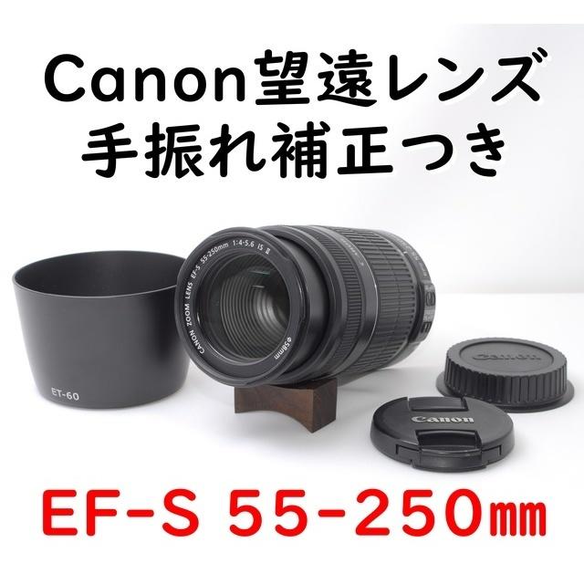 安心の手ブレ補正つき!キャノン望遠レンズEF-S 55-250mm☆ - レンズ