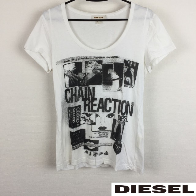 DIESEL(ディーゼル)の美品 DIESEL ディーゼル 半袖Tシャツ ホワイト サイズS レディースのトップス(Tシャツ(半袖/袖なし))の商品写真