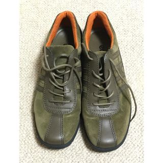 ecco カーキ スエード スニーカー レディース  40(スニーカー)