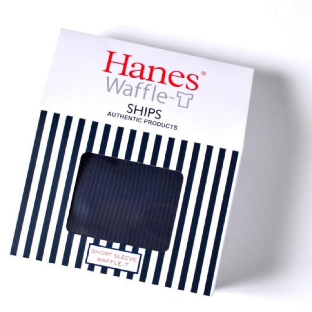 SHIPS(シップス)の新品★ Hanes×SHIPS ワッフルTシャツ サイズS ネイビー メンズのトップス(Tシャツ/カットソー(半袖/袖なし))の商品写真