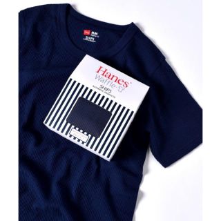 シップス(SHIPS)の新品★ Hanes×SHIPS ワッフルTシャツ サイズS ネイビー(Tシャツ/カットソー(半袖/袖なし))