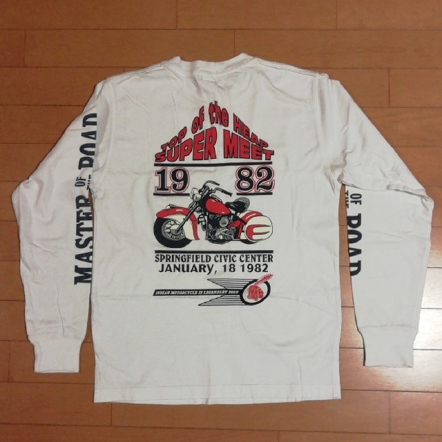 東洋エンタープライズ(トウヨウエンタープライズ)のインディアン　モーターサイクル　ロング　Tシャツ　白　S　希少　カナダ製 メンズのトップス(Tシャツ/カットソー(七分/長袖))の商品写真