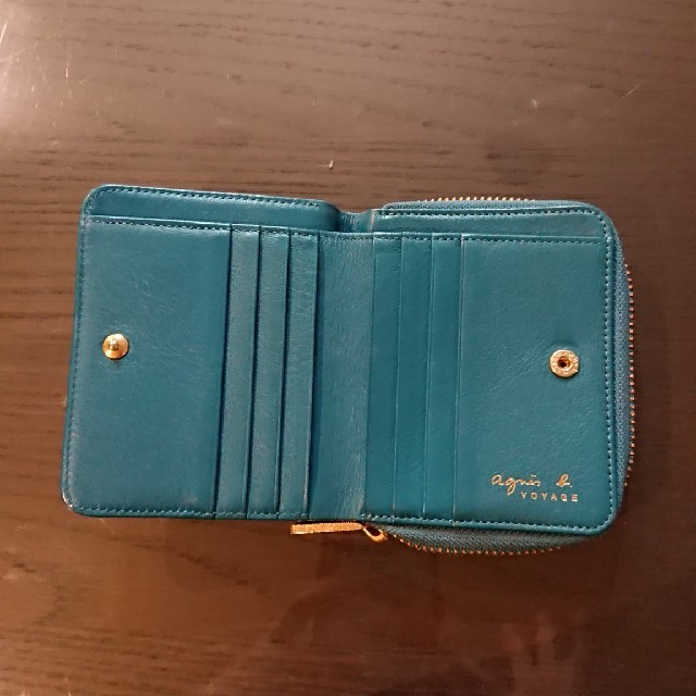 agnes b.(アニエスベー)のアニエスベー折り畳み財布ターコイズブルー レディースのファッション小物(財布)の商品写真