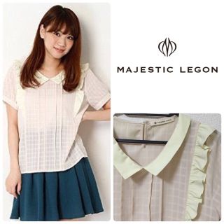 マジェスティックレゴン(MAJESTIC LEGON)のマジェ＊襟付き肩フリルブラウス(シャツ/ブラウス(半袖/袖なし))