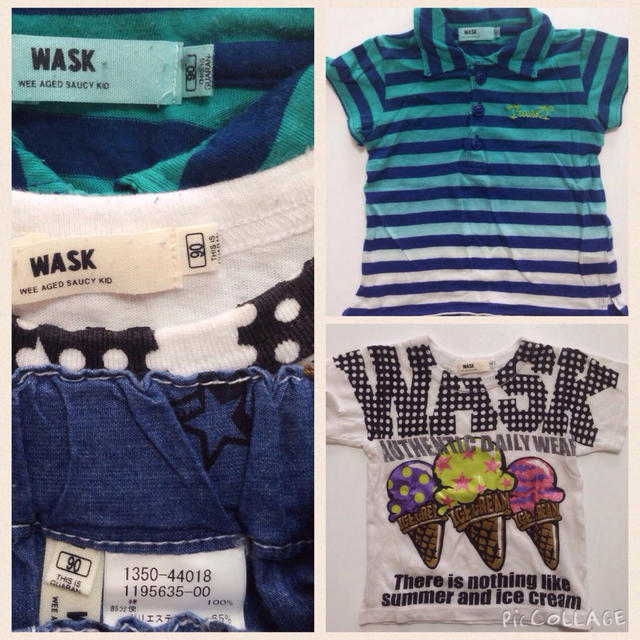 WASK(ワスク)のWASK90cmカットソー2着＆ズボン キッズ/ベビー/マタニティのキッズ服男の子用(90cm~)(Tシャツ/カットソー)の商品写真