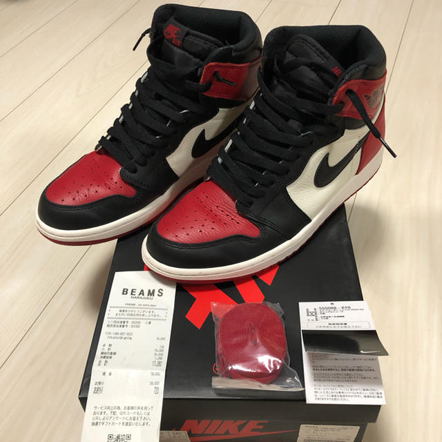 靴/シューズair jordan 1 bred toe