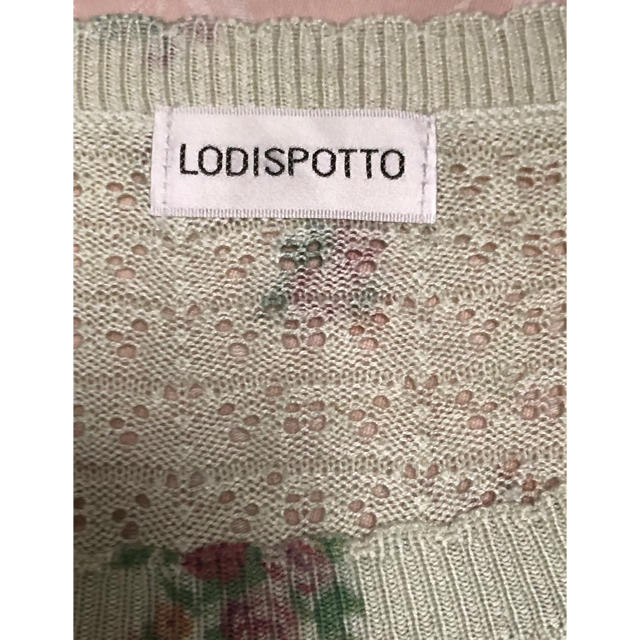 LODISPOTTO(ロディスポット)のLODISPOTTO★半袖ニット・ミントグリーン・花柄・Ｍ レディースのトップス(ニット/セーター)の商品写真