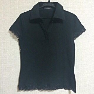 ユナイテッドアローズ(UNITED ARROWS)のアローズ 黒コットンポロ(シャツ/ブラウス(半袖/袖なし))