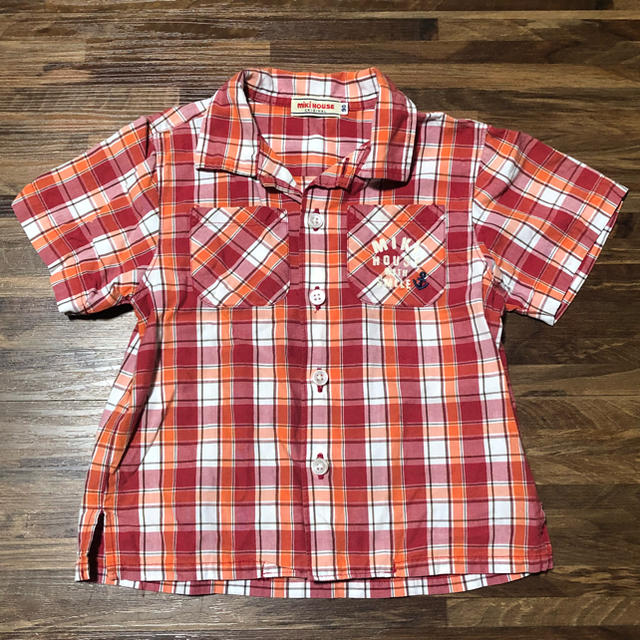 mikihouse(ミキハウス)のミキハウス 半袖チェックシャツ キッズ/ベビー/マタニティのキッズ服男の子用(90cm~)(ブラウス)の商品写真