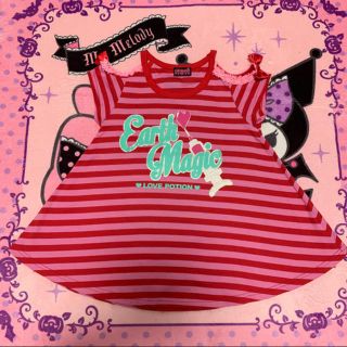 アースマジック(EARTHMAGIC)のボーダー肩あきチュニ♡130(Tシャツ/カットソー)