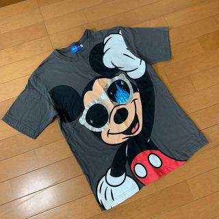 ミッキーマウス(ミッキーマウス)のディズニー Ｔシャツ ミッキー サングラス M メンズ  美品 グレー 値下げ(Tシャツ/カットソー(半袖/袖なし))