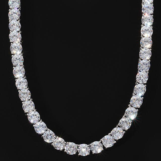 CZダイヤ１０４粒使用重さ幅６mmx６０cm テニスネックレス チェーン ホワイトゴールド CZダイヤ