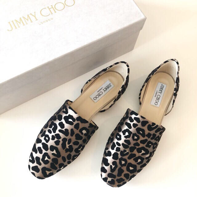 シューズ レディース クリアランス売筋品 JIMMY CHOO 【新品未使用】ジミーチュウ レオパード モカシン セール新作 フラットシューズ