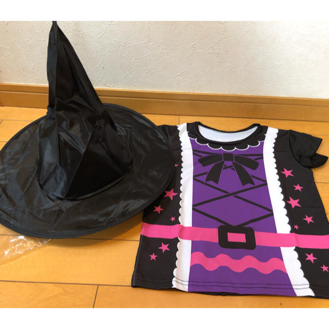 魔女 コスプレ Tシャツ 帽子 キッズ/ベビー/マタニティのキッズ服女の子用(90cm~)(その他)の商品写真